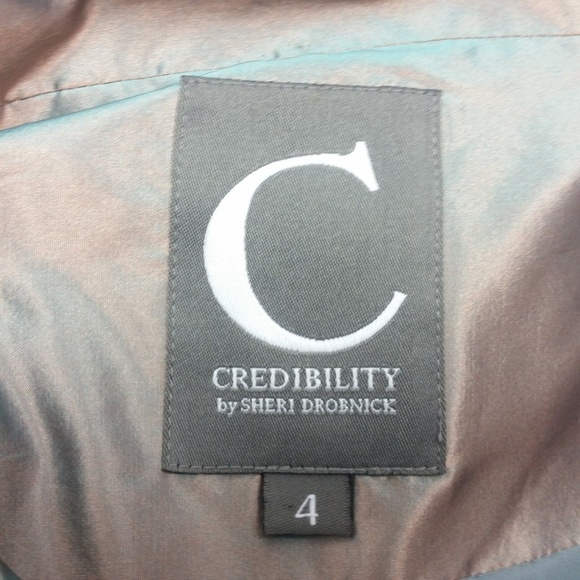 Metallic Jacket Bubble Coat Chameleon Shiny Dress - Picture 5 of 6